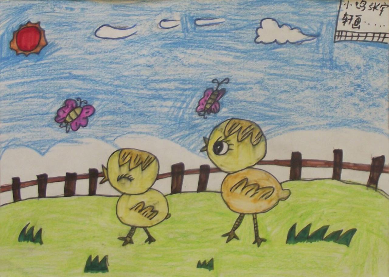 两只小鸡 张宇轩画