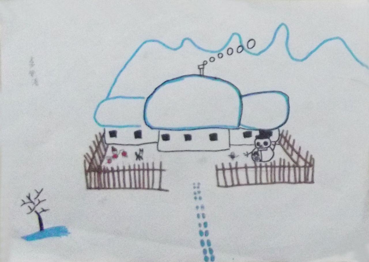 冬天 雪景 李知源画