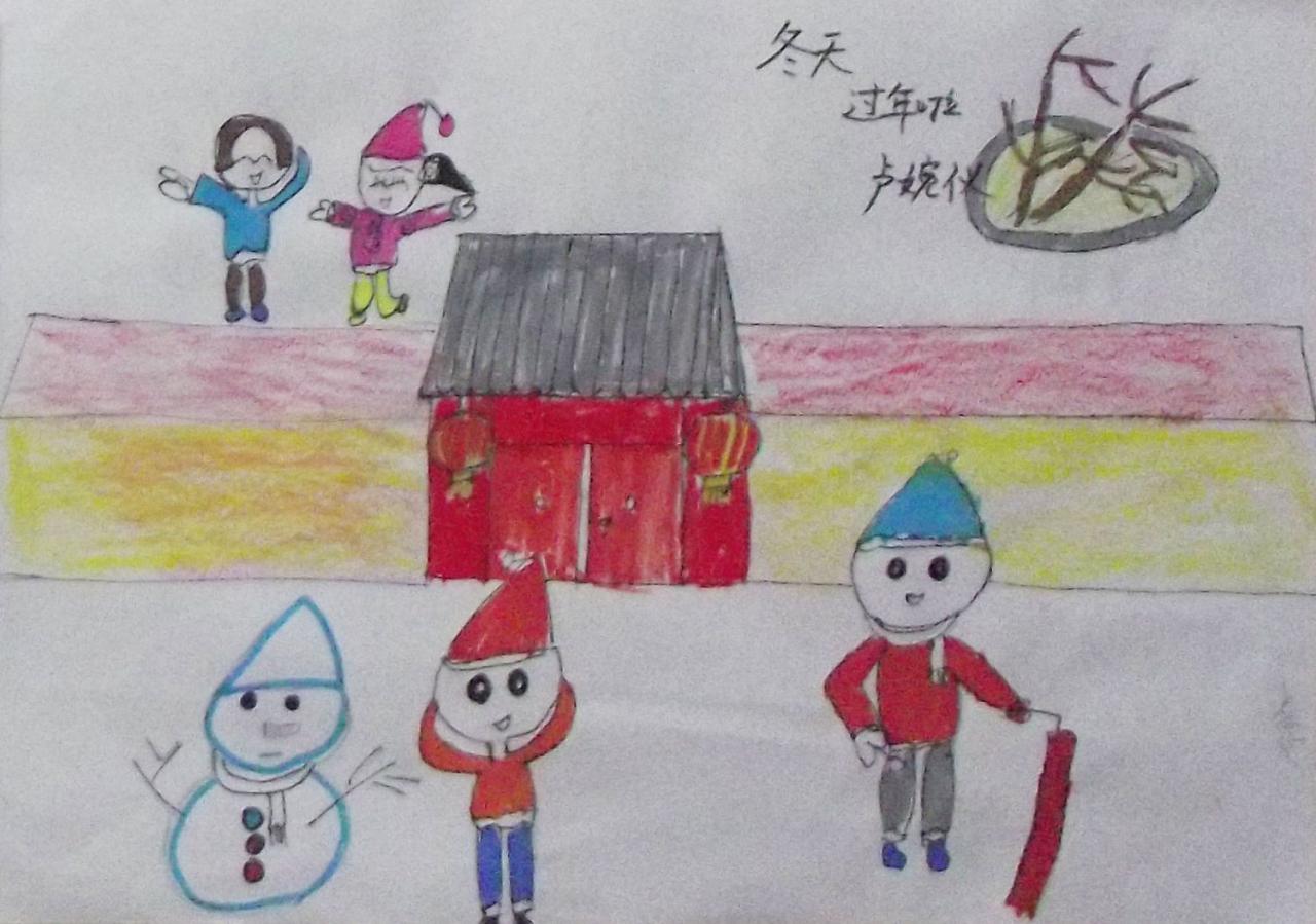 冬天 过年啦 卢婉仪画