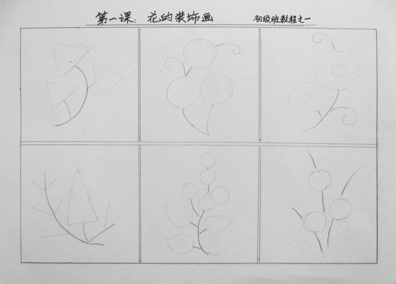 第二步,确定枝干及花的几何形