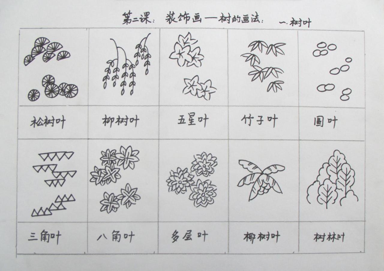 第一步,树叶的画法