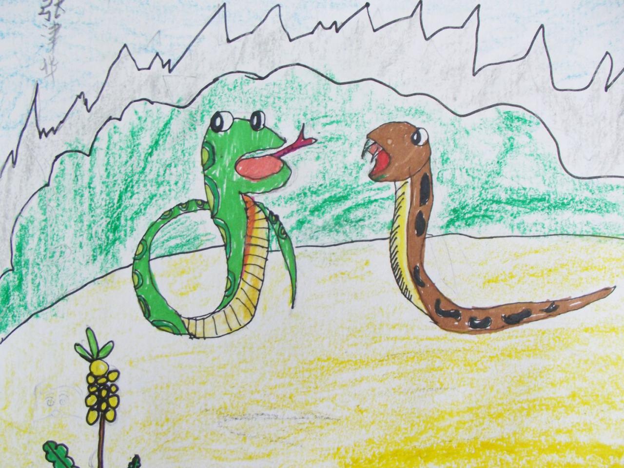 两条蛇 张津华画