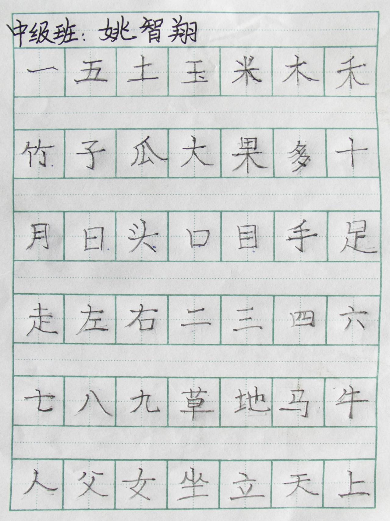 铅笔字 姚智翔写