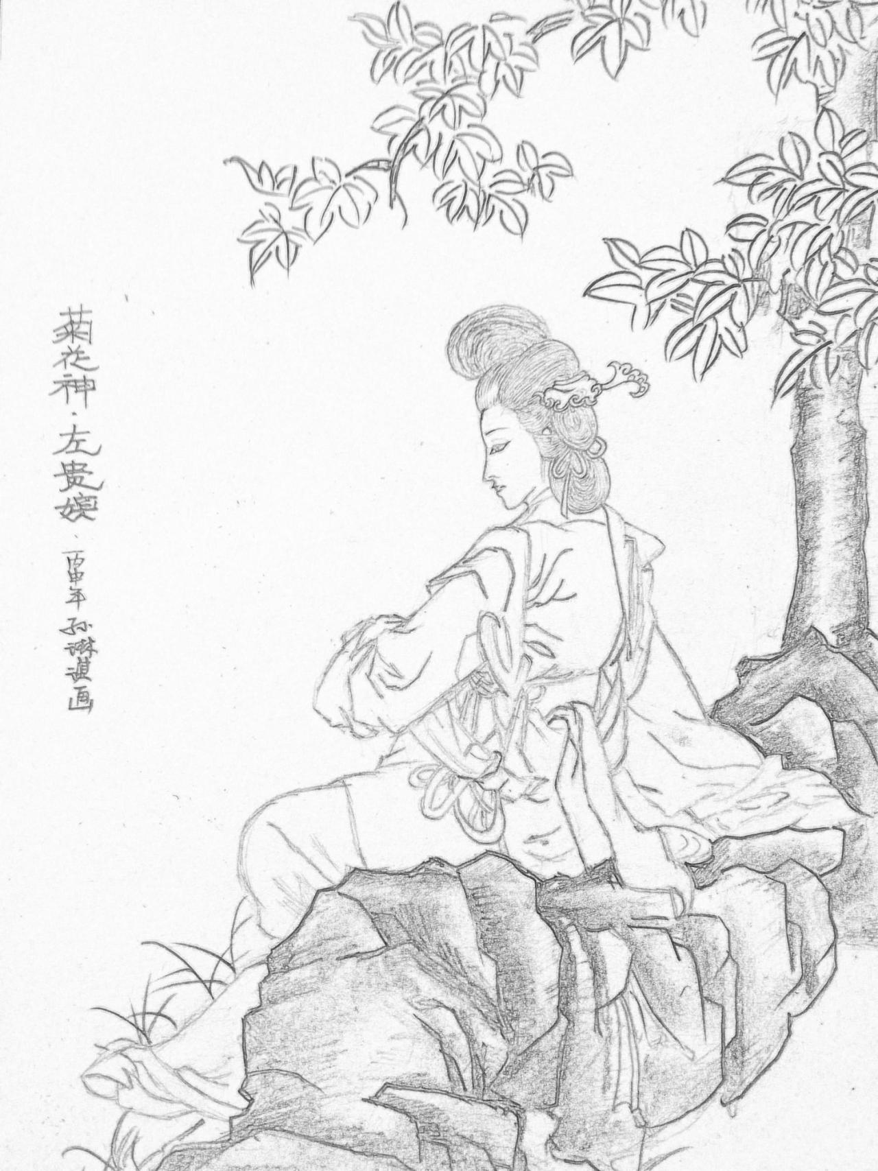 菊花神 左贵嫔 孙琳琪画