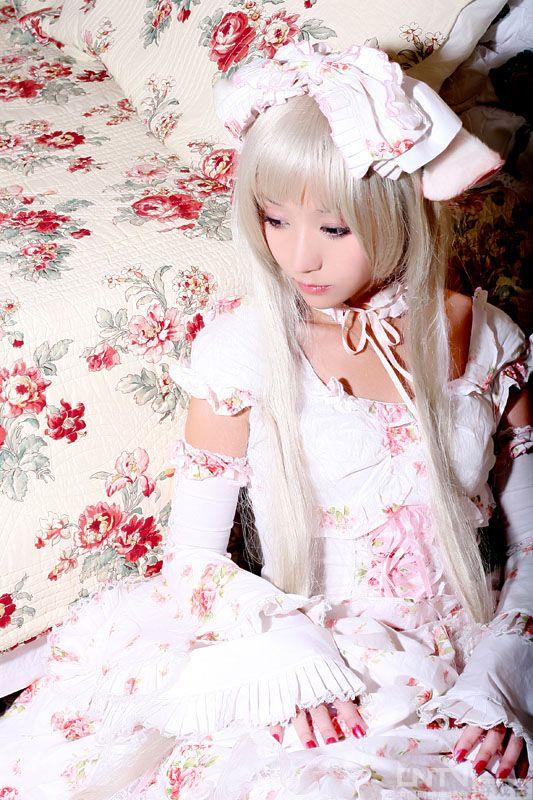 可爱小叽Cosplay粉色装出场床边照2