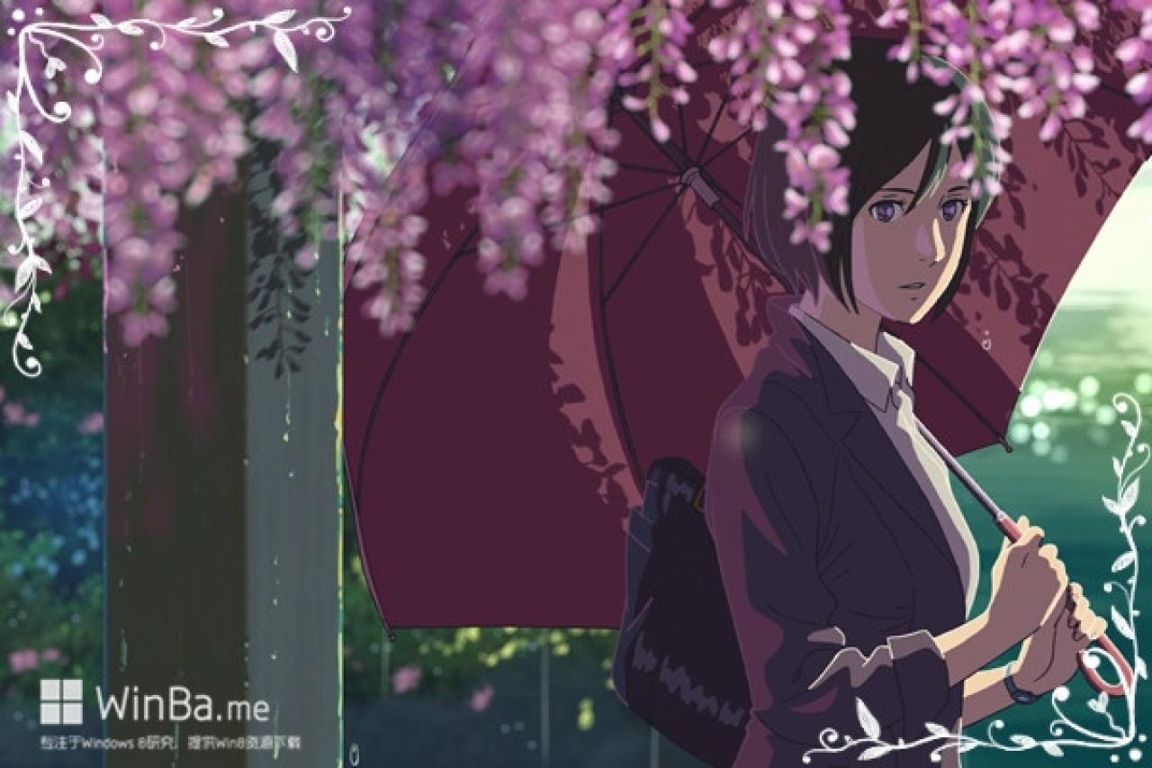 言叶之庭唯美画风场景精选——樱花下的相遇