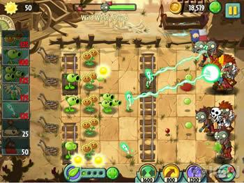 植物大战僵尸2铁轨场景加会放电的植物