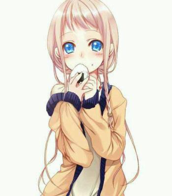 动漫少女吃粽子