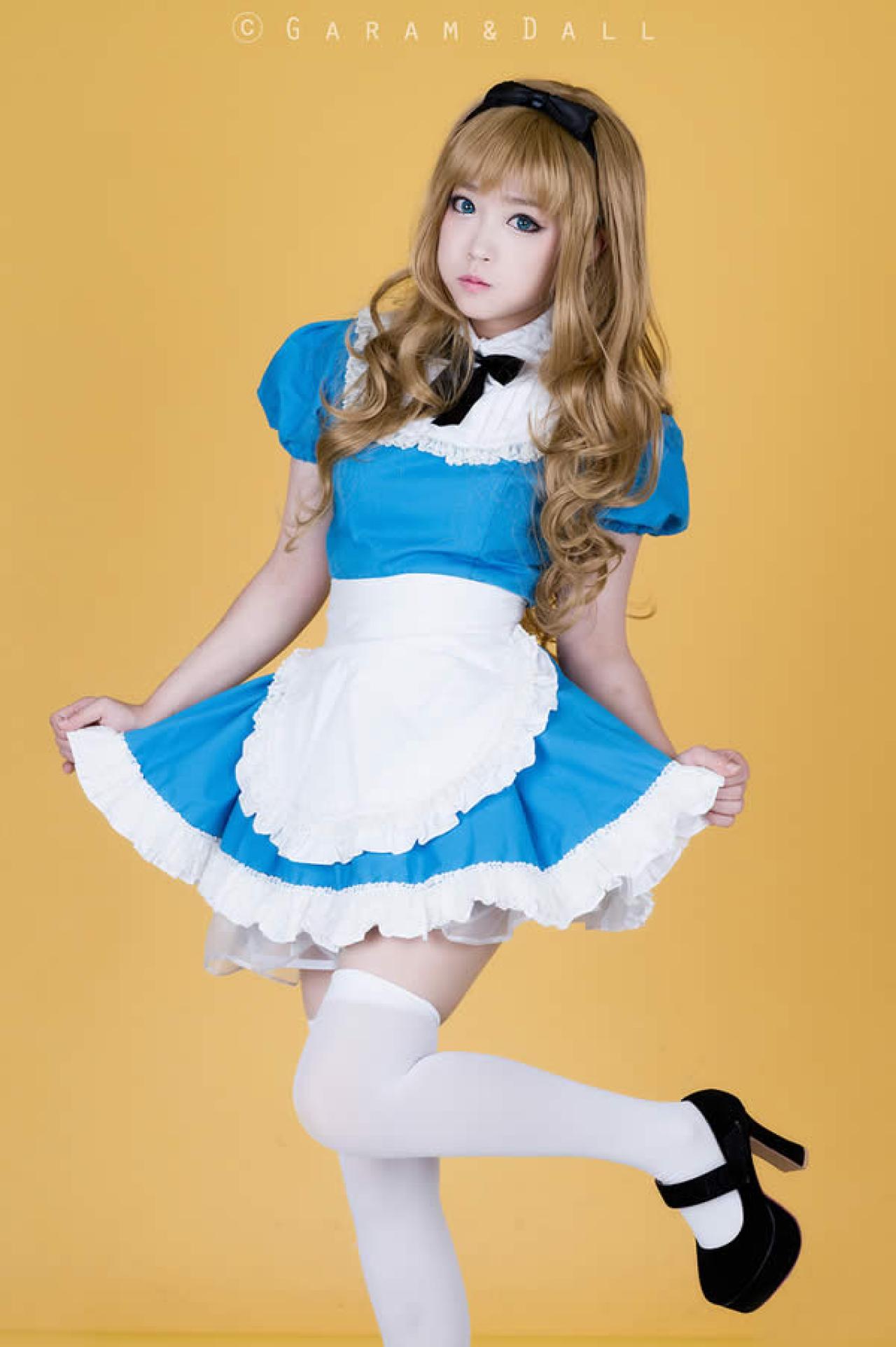 兔娘蓝色女仆装Cosplay图赏12