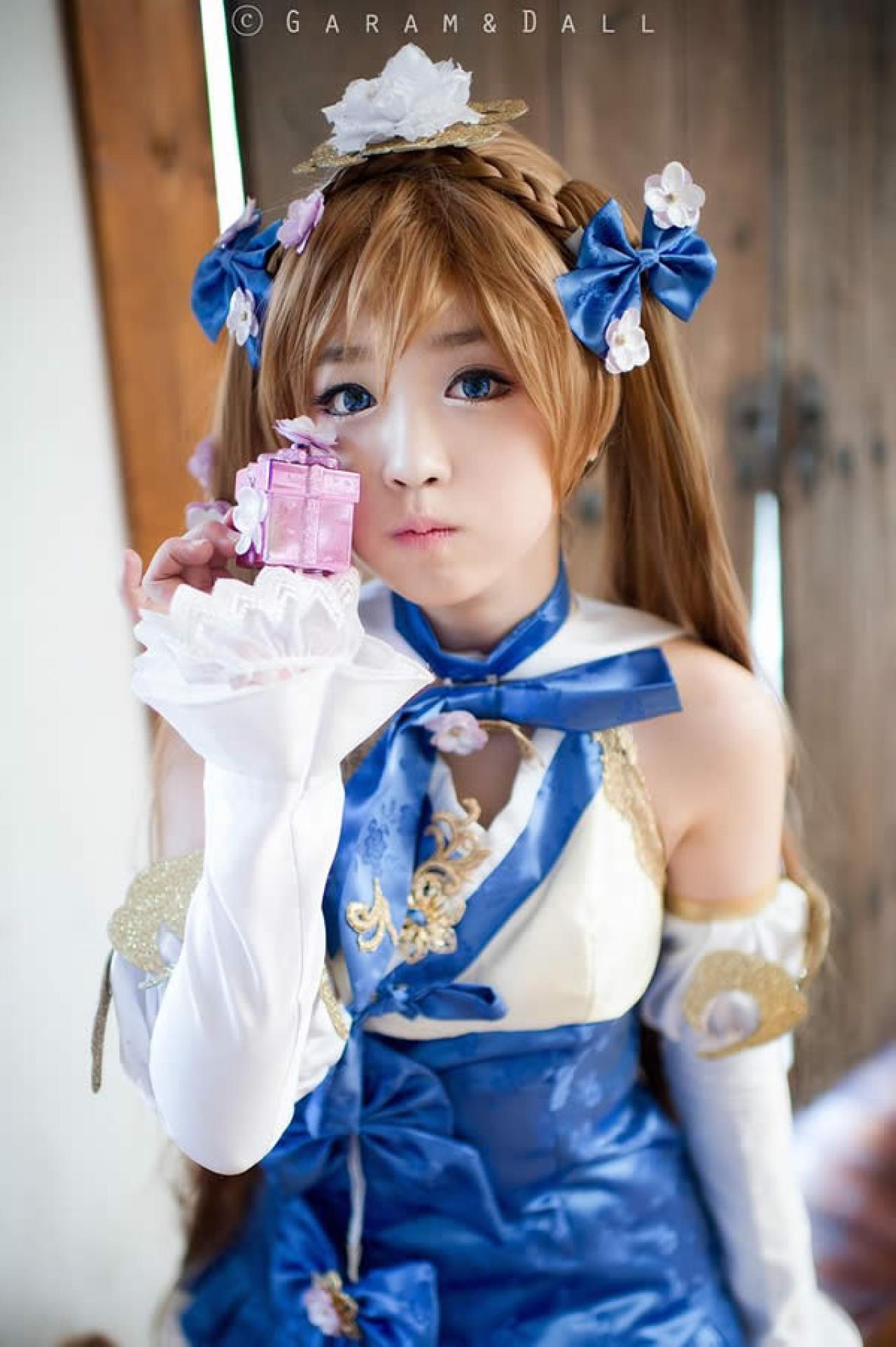 兔娘扩散性百万亚瑟王Cosplay蓝色套装