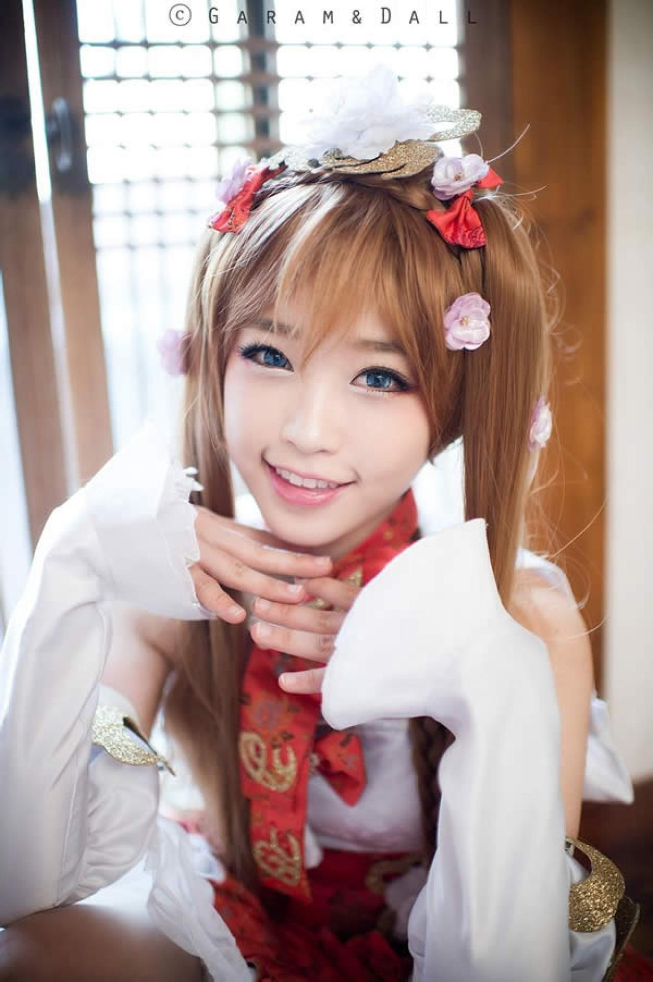 兔娘扩散性百万亚瑟王Cosplay粉色套装淑女照