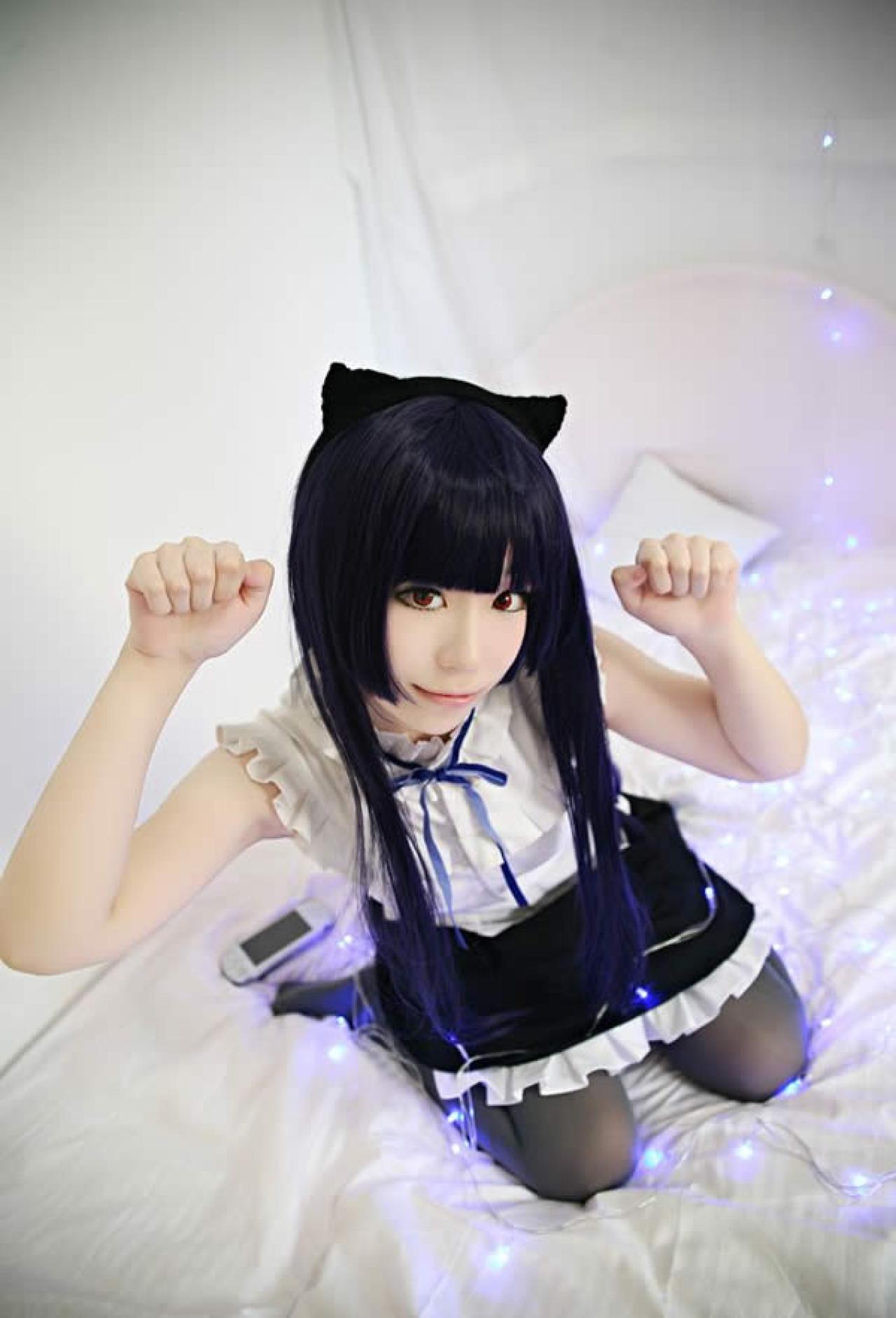 五更琉璃Cosplay我是黑猫，喵