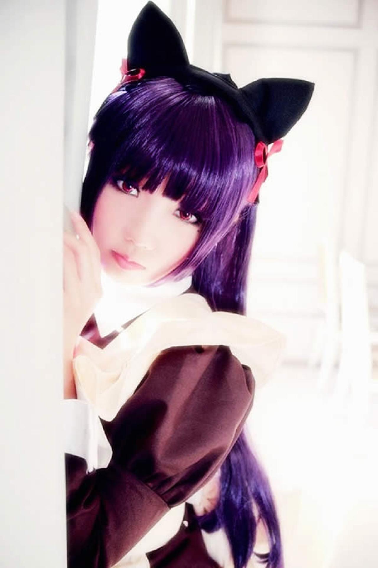 Neneko Cos五更琉璃偷偷躲在门后面