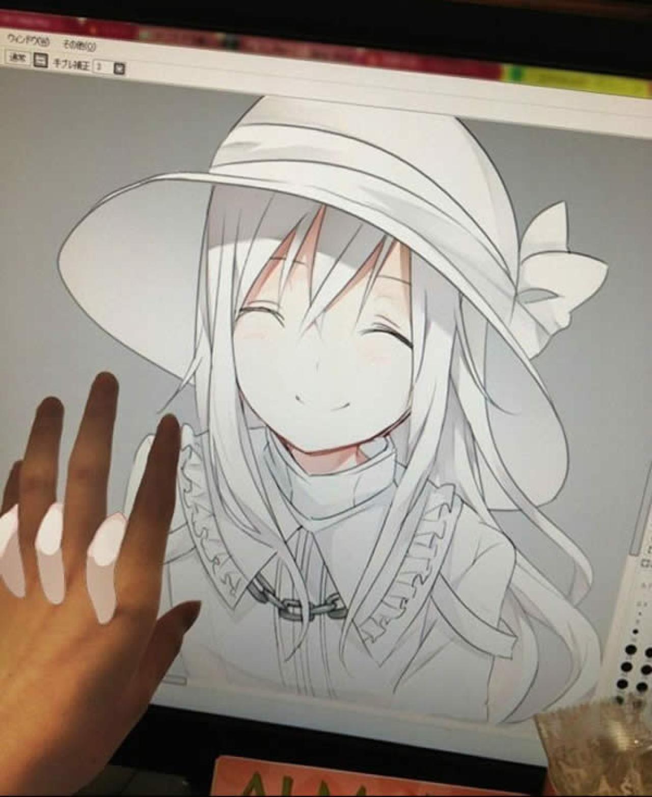 和电脑里的动漫人物握手的图片