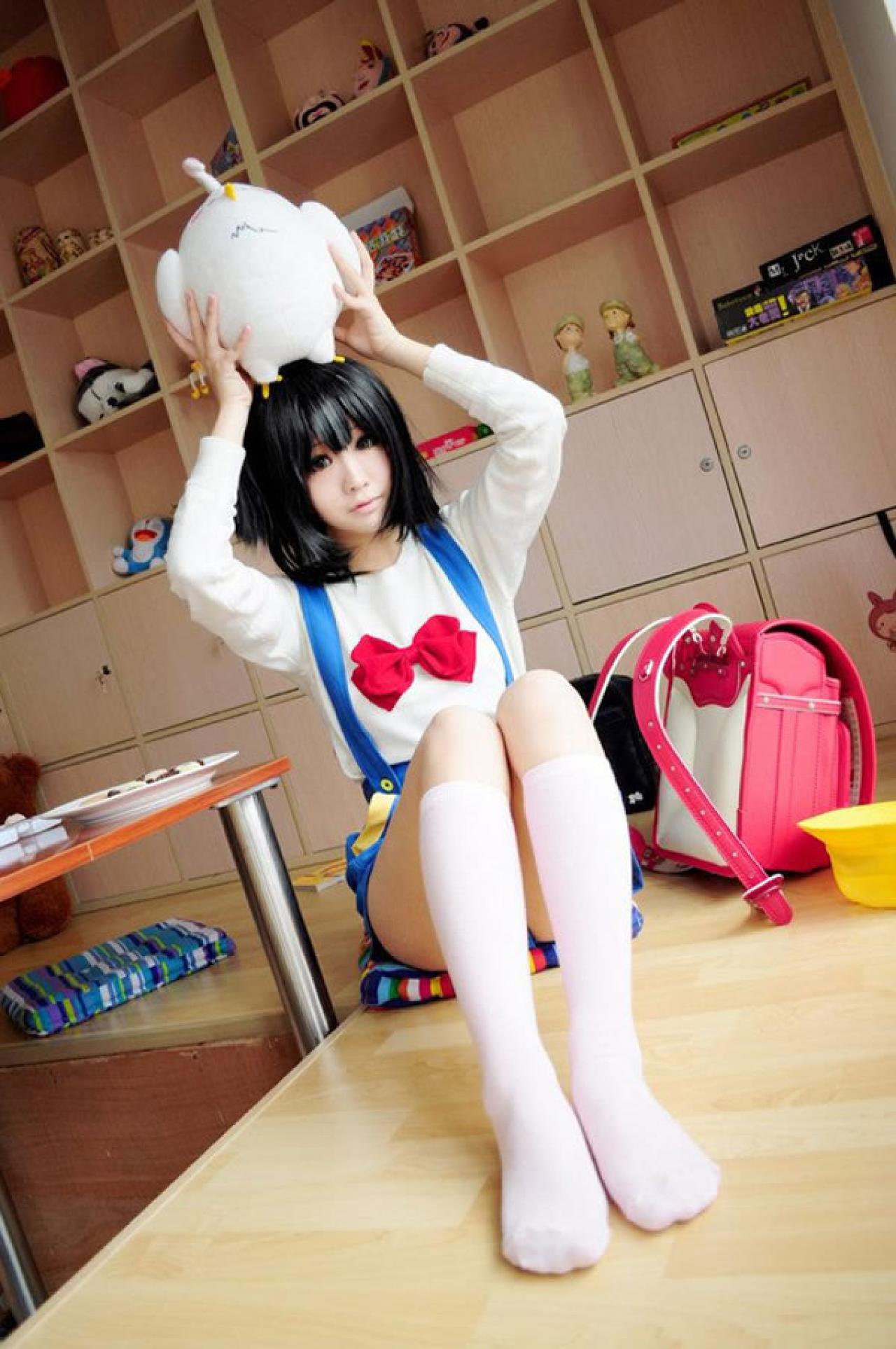 小赞Cos北白川馅子头顶毛绒玩具小鸡