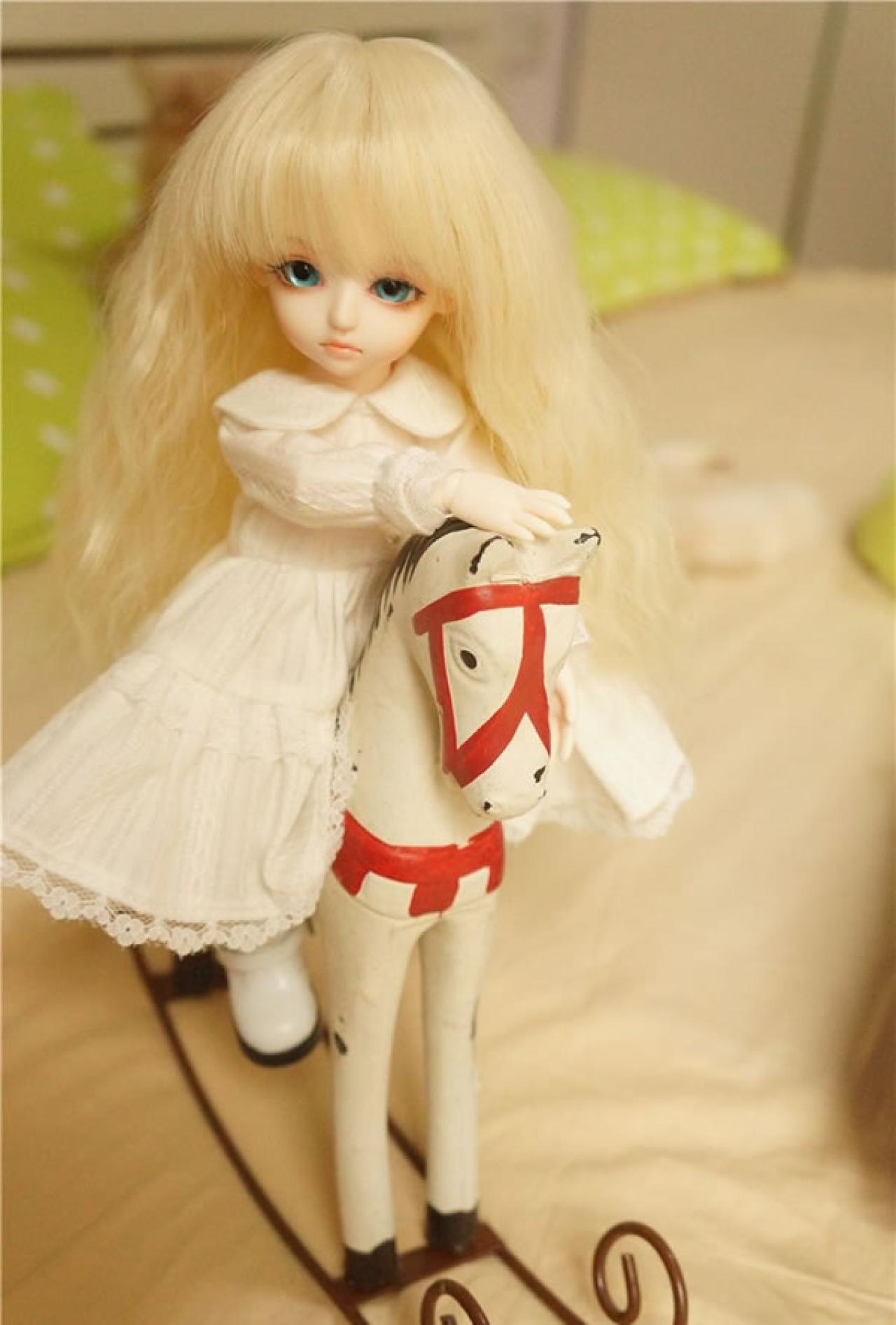 魚不喜的SD娃娃喜儿骑着小马的样子