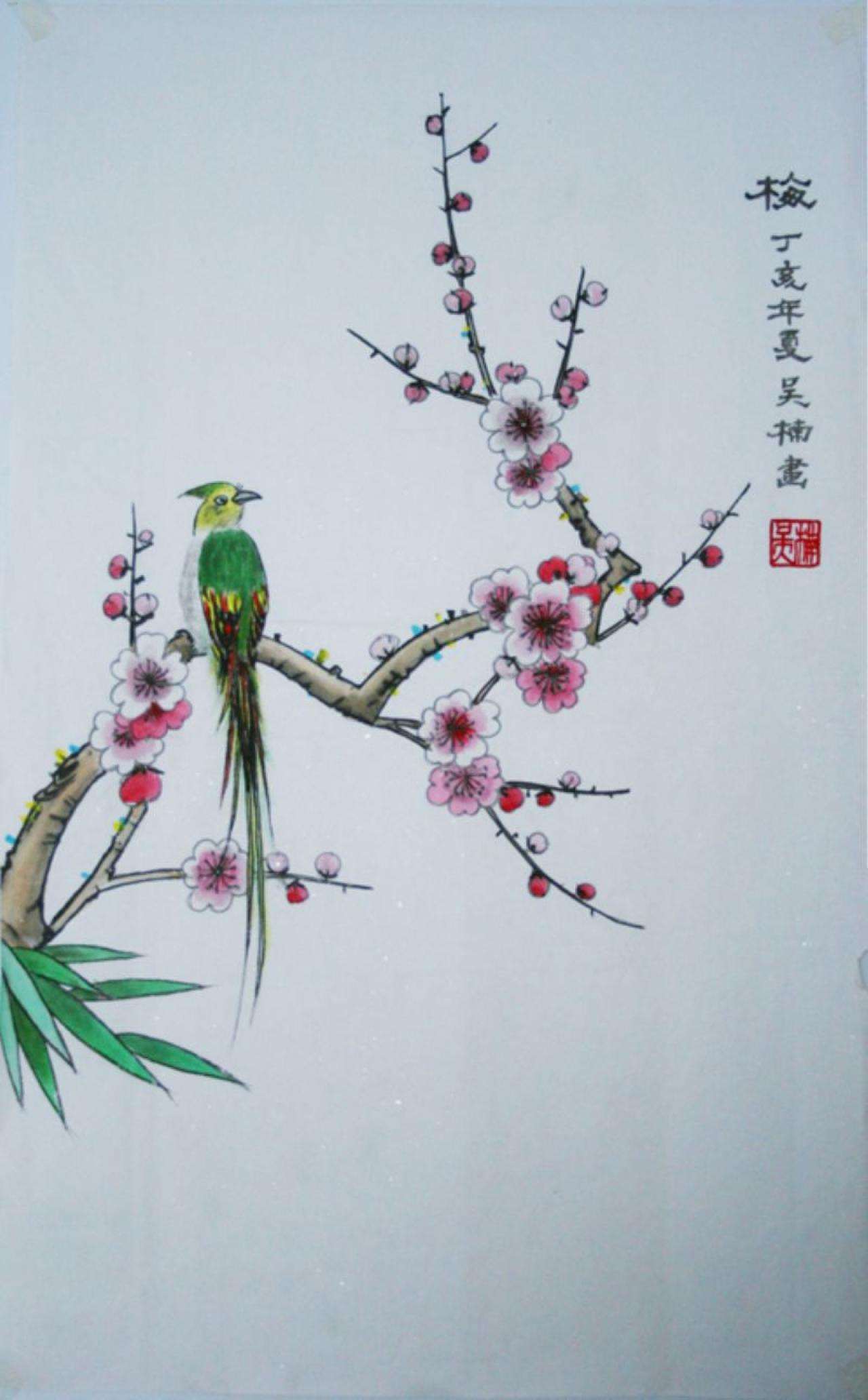 梅 丁亥年夏吴楠画