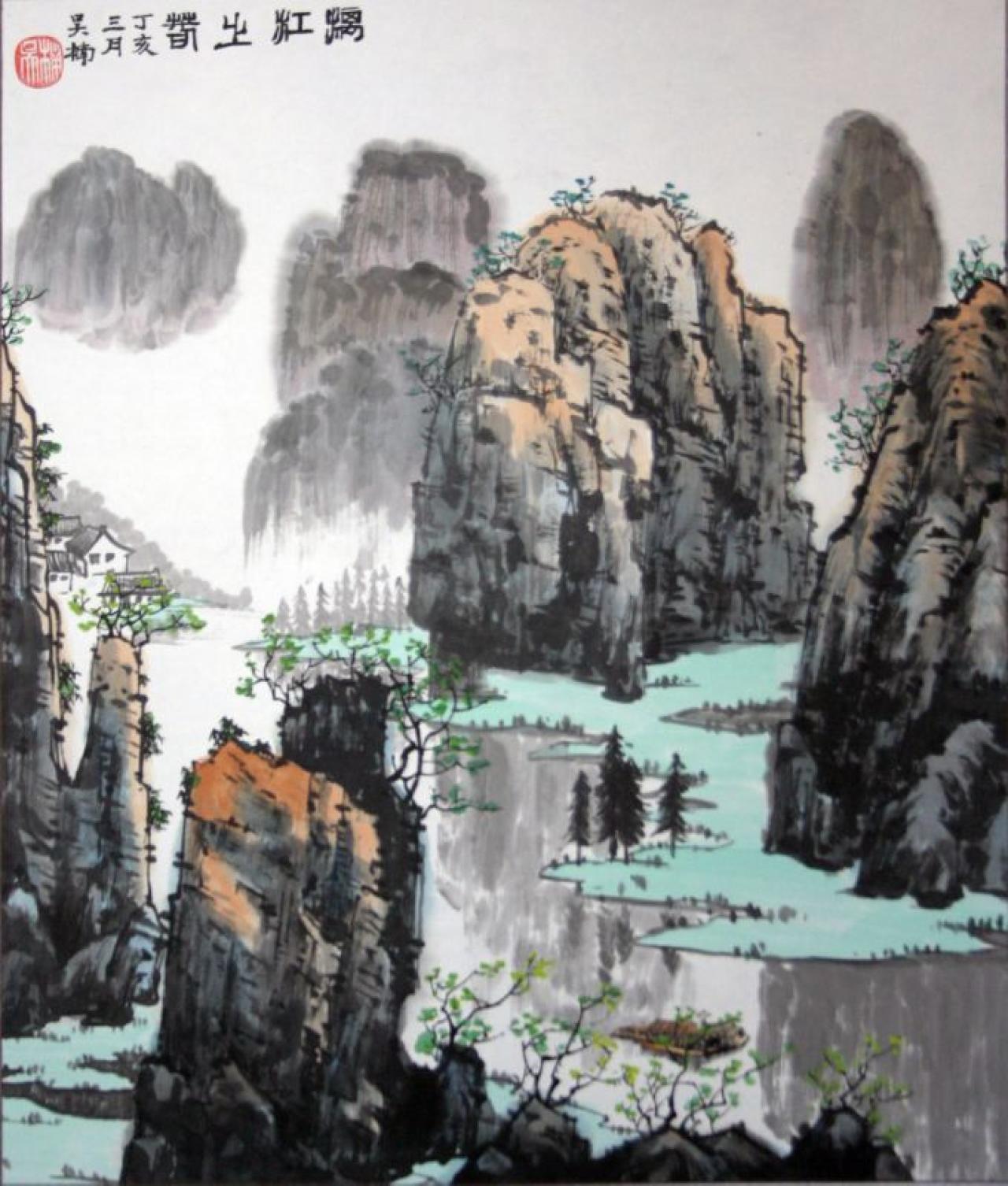 写意山水 丁亥三月 吴楠画