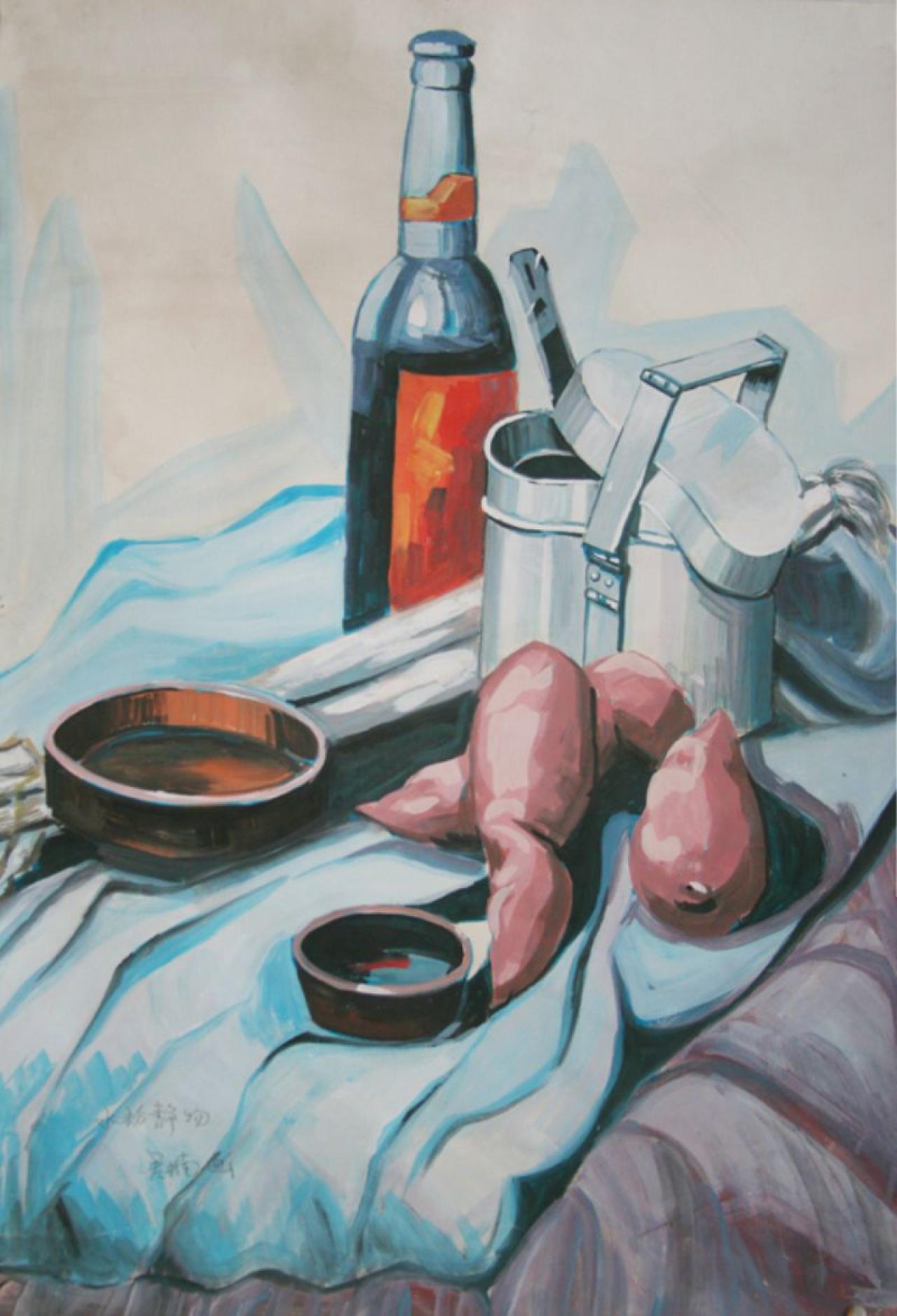 红薯 酱油瓶 饭煲静物组合