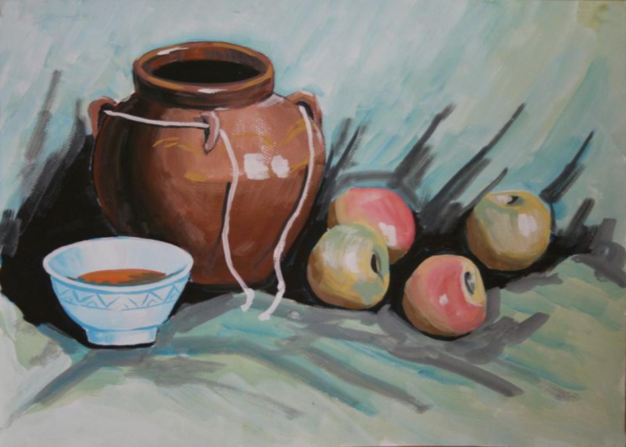 罐子 苹果 碗静物组合