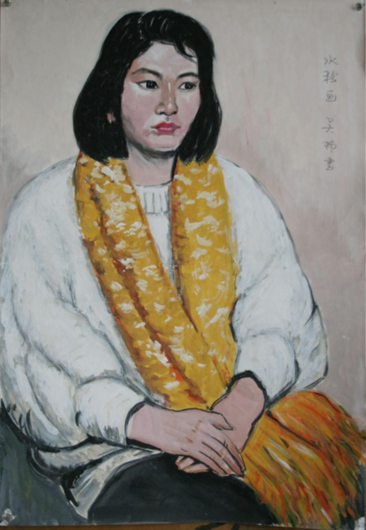 中年女性 水粉画 吴楠画