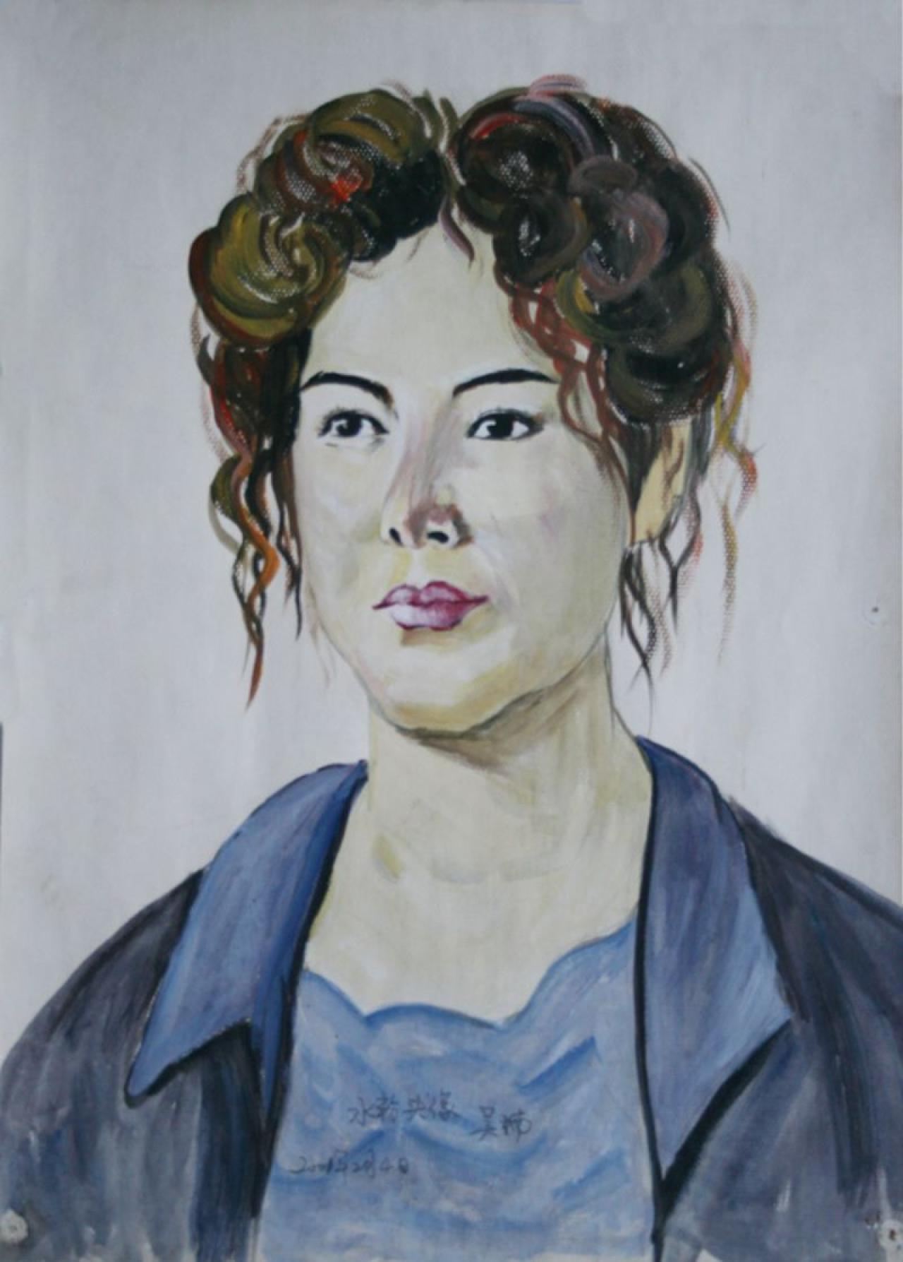 水粉头像 2001年2月4日 吴楠画