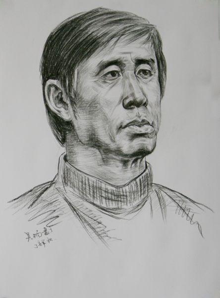 素描 老年男人 吴楠画
