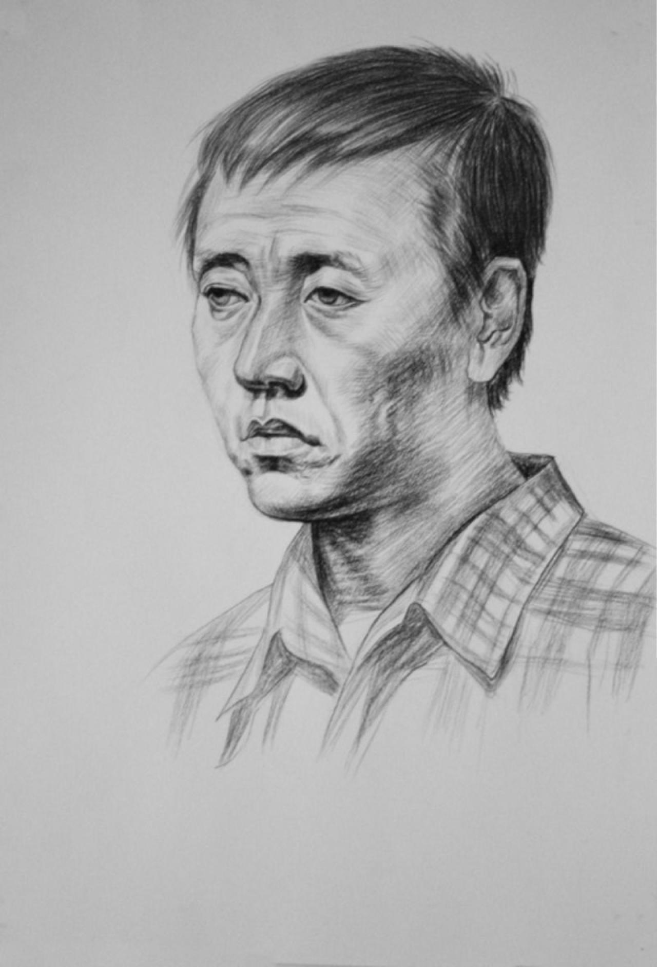 素描 中年男人 吴楠画