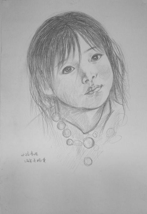 女孩素描 乙酉年 吴楠画