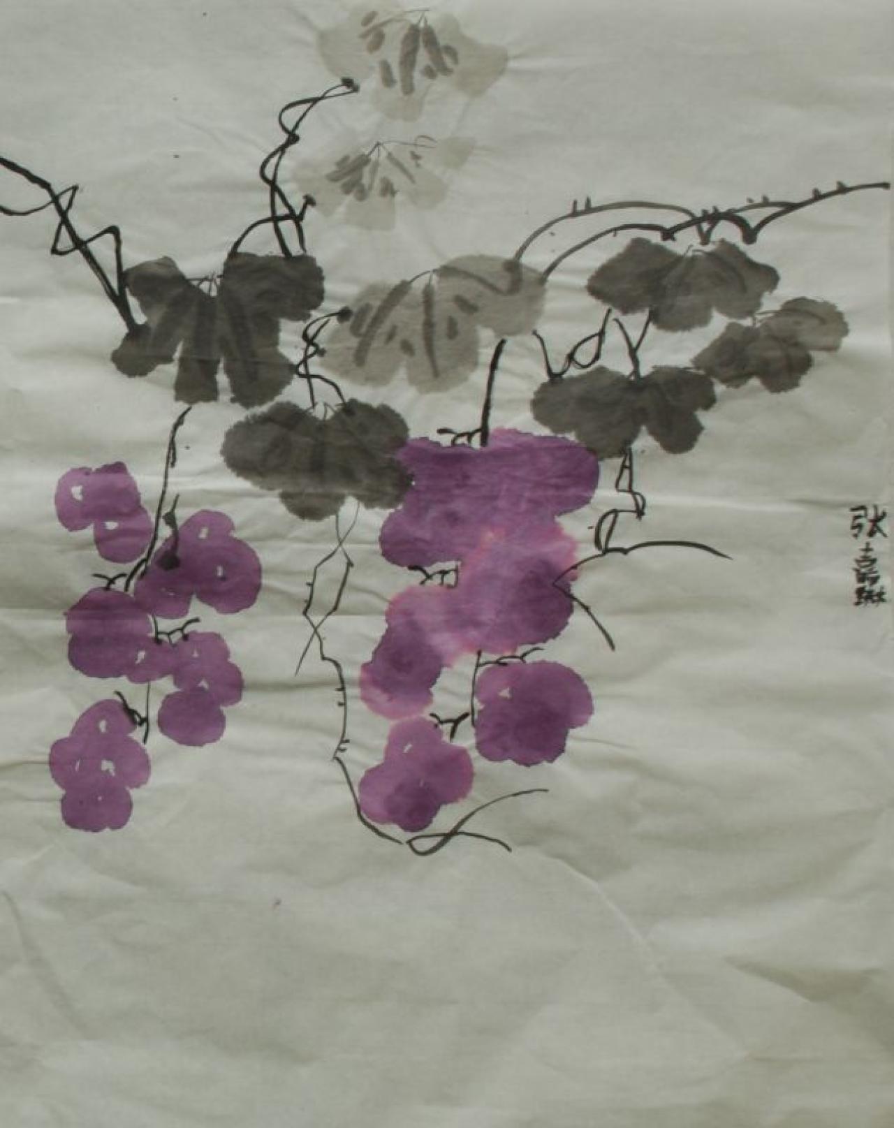 紫葡萄 张嘉琳画