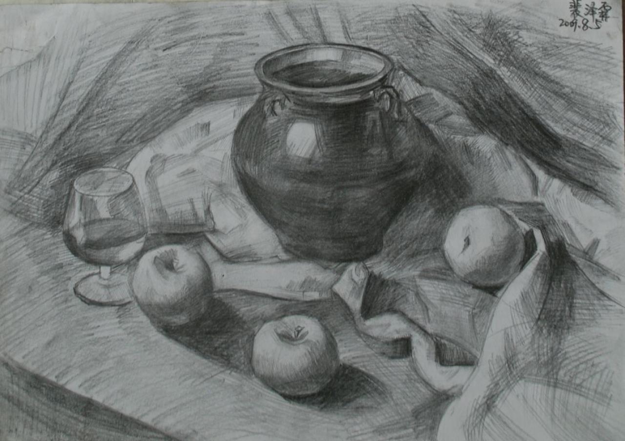 罐子 苹果 玻璃杯组合