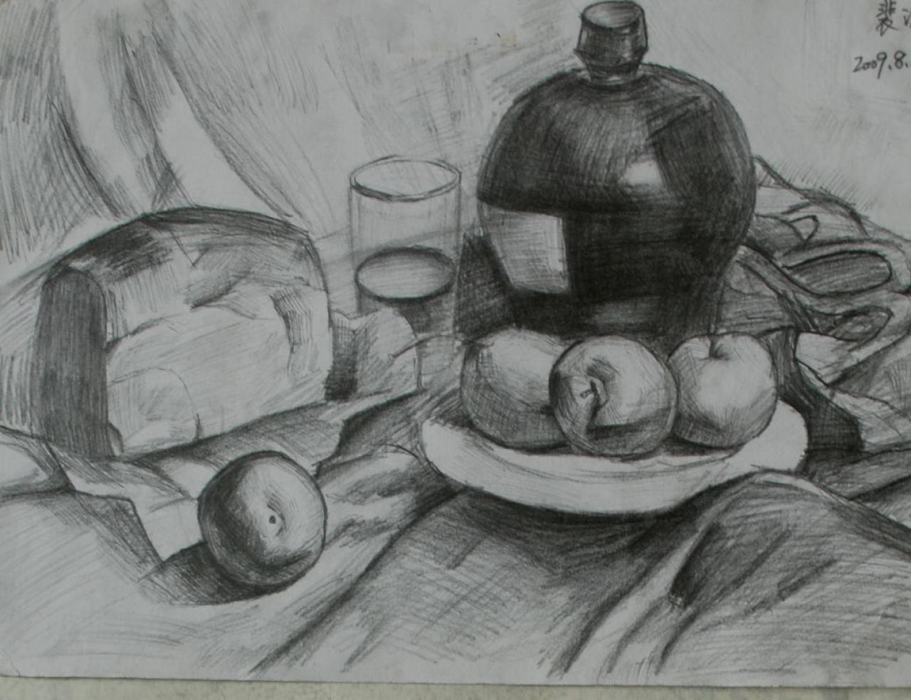 罐子 面包 玻璃杯 苹果 盘子组合