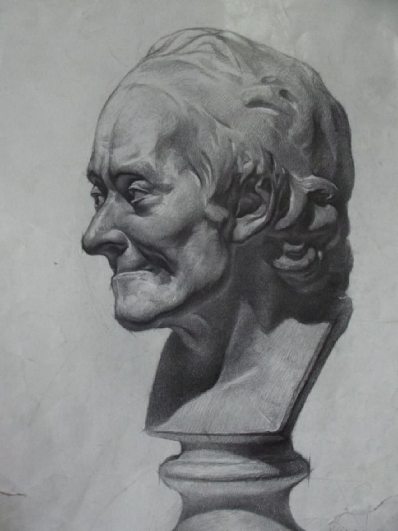 石膏头像老年人男