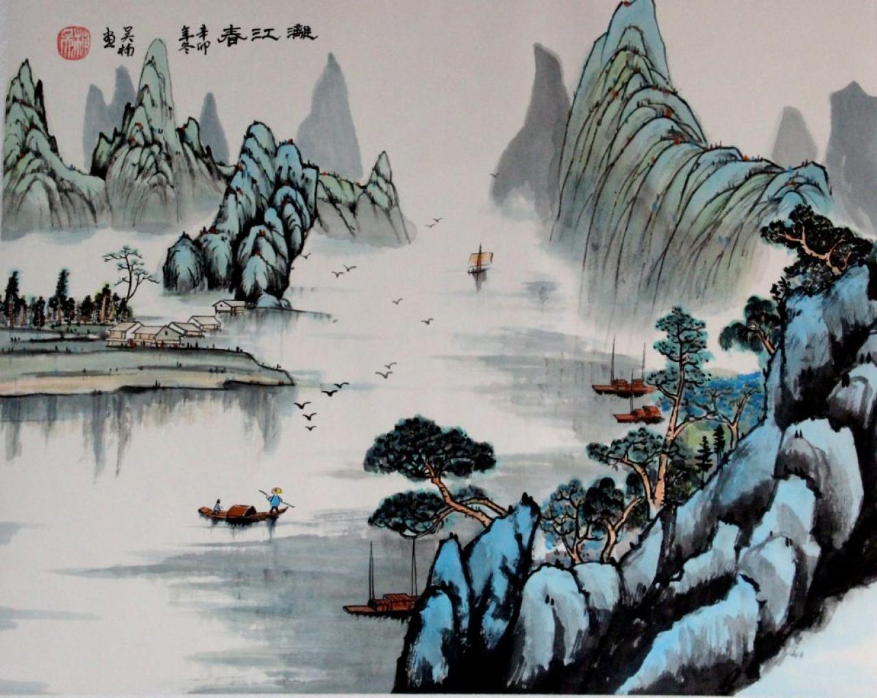 漓江春 辛卯年冬 吴楠画
