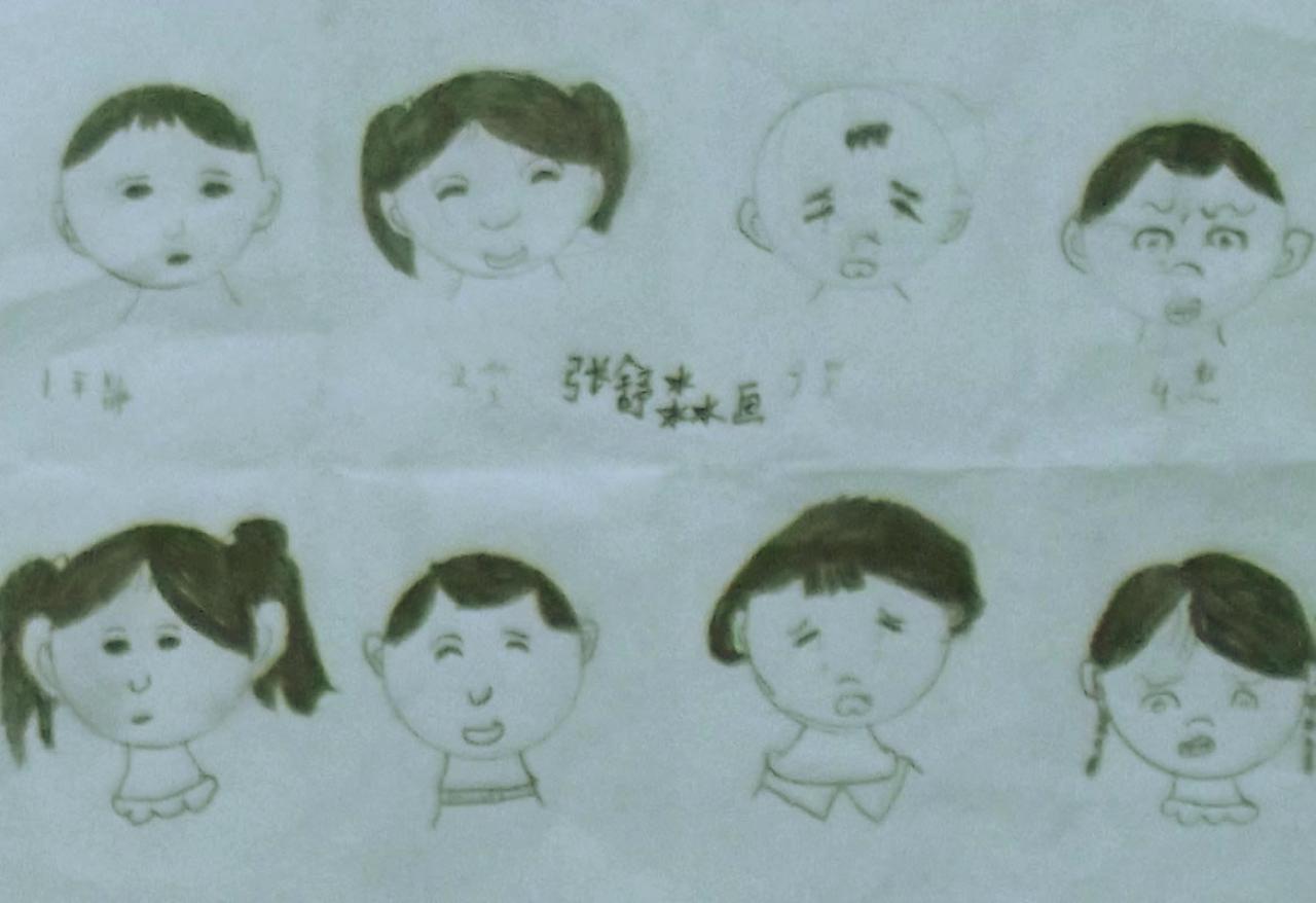 平静笑哭怒 人物表情 张舒淼画