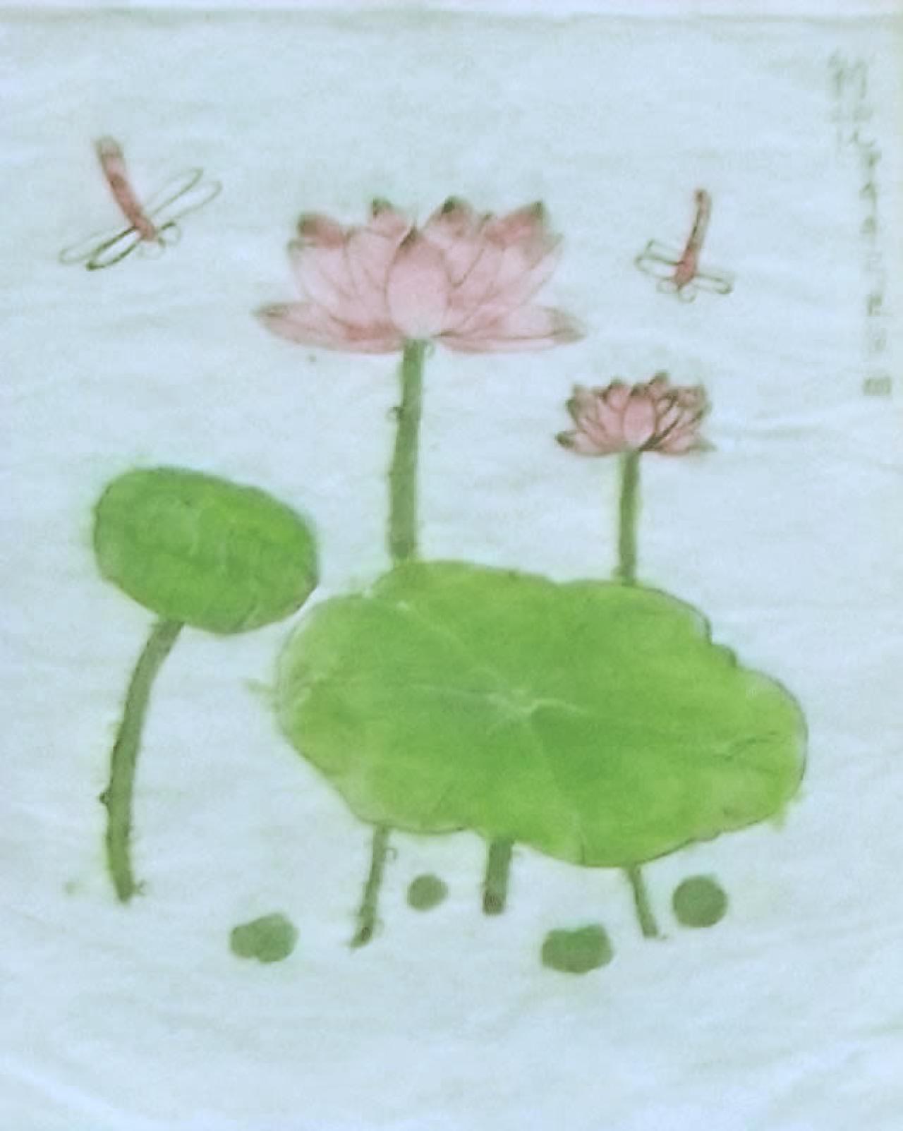 蜻蜓和荷花 弓佳怡画