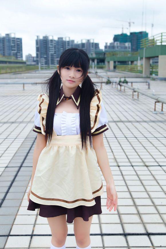 穿上古河渚女仆装的整体效果