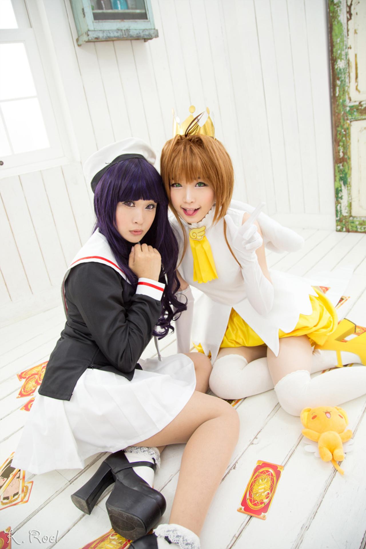 兔娘扮演木之本樱吐舌头和小伙伴一起卖萌