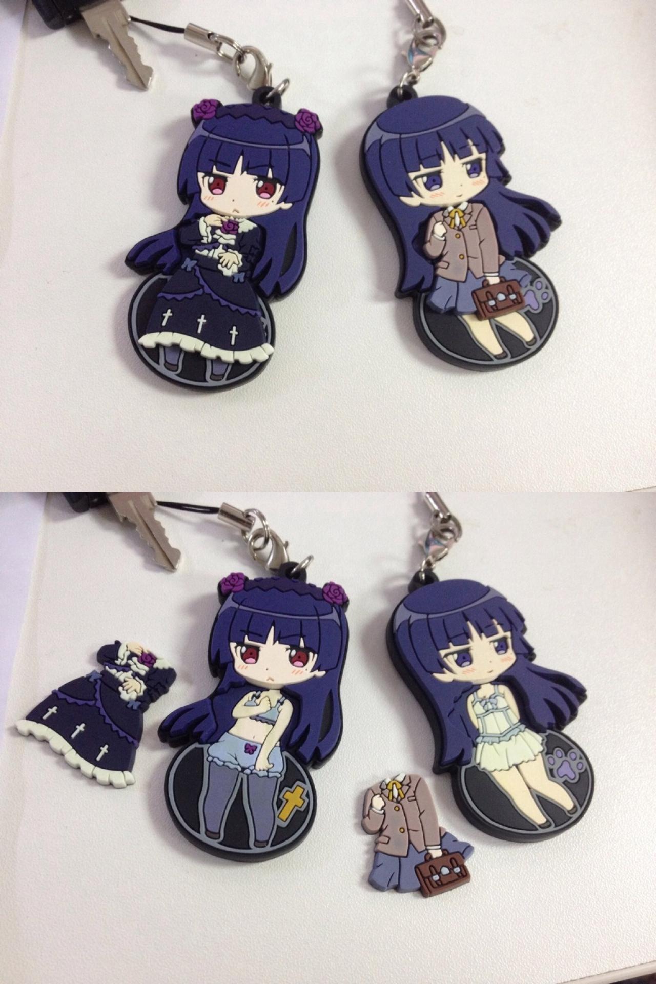 会变身的黑猫与白猫钥匙链