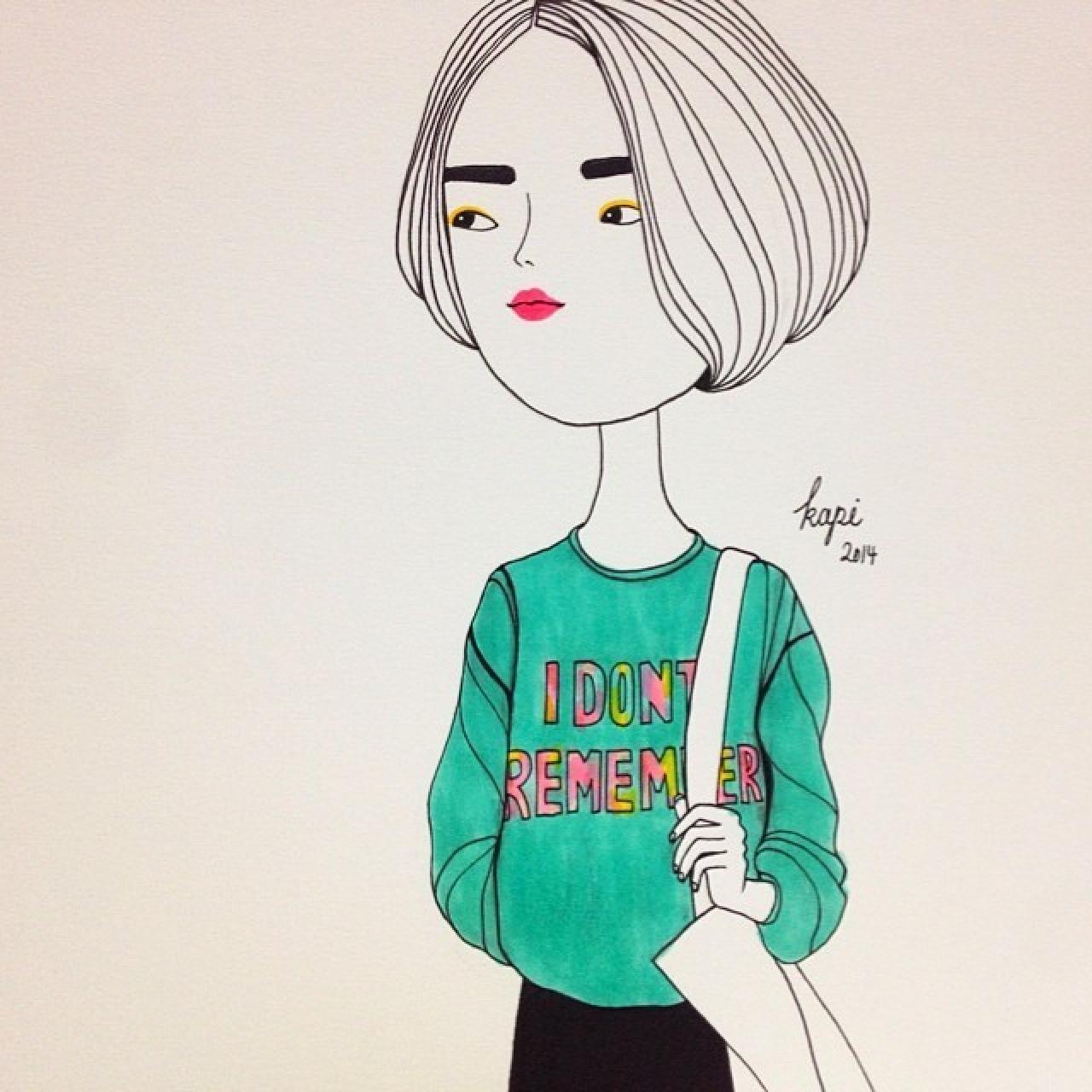 宽大复古的T恤，上面写着我不记得