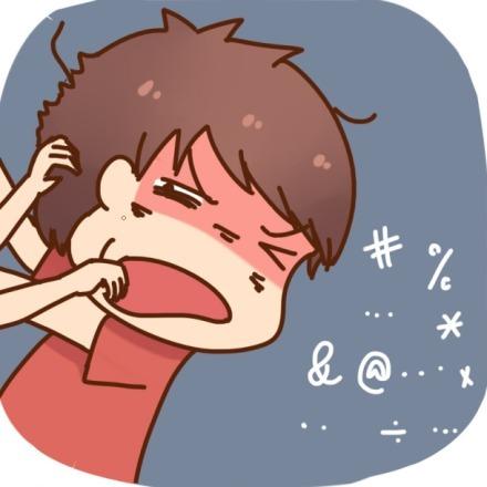 情侣头像男生：男生被女友扯嘴，挠头