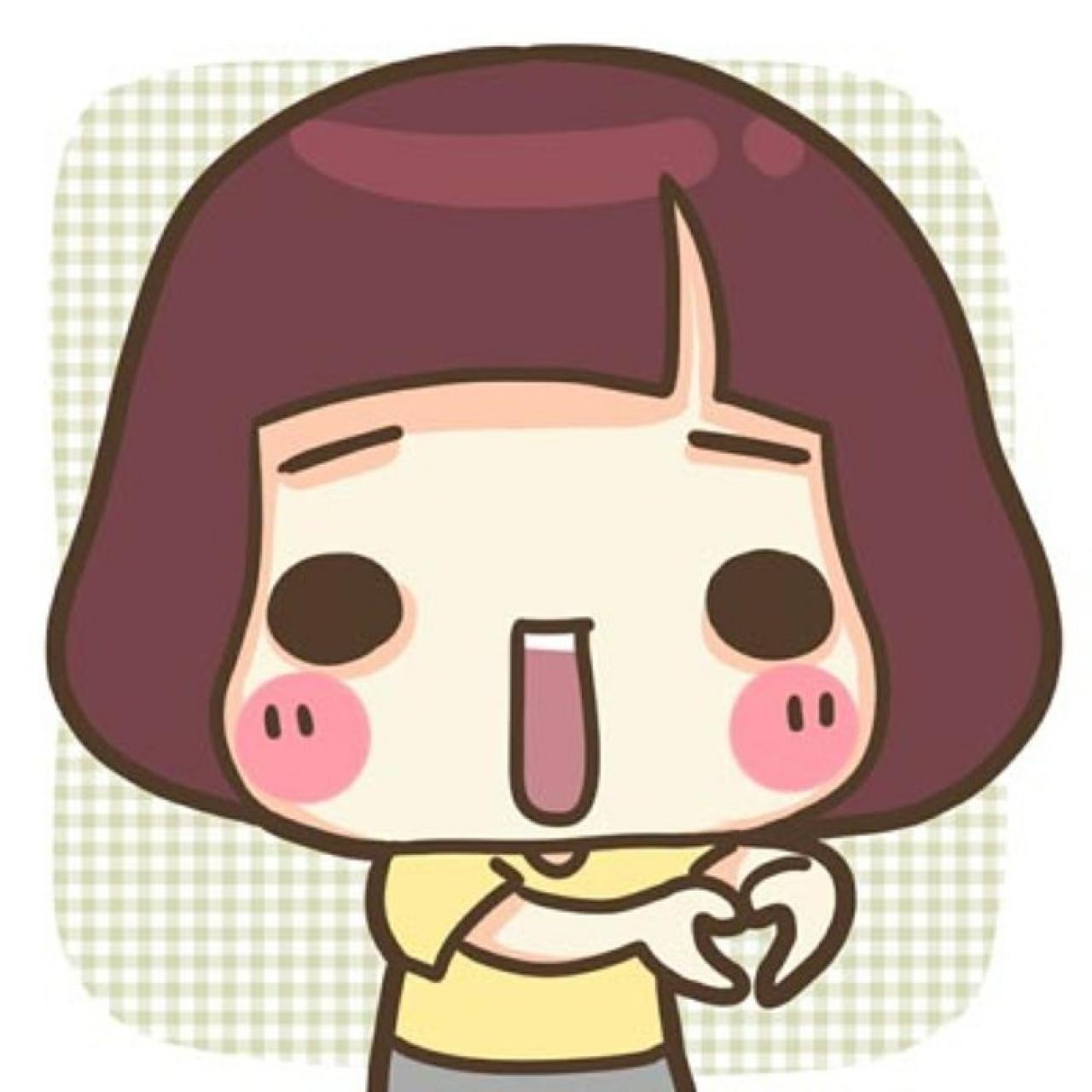 褐色短发闺蜜作心形手势头像