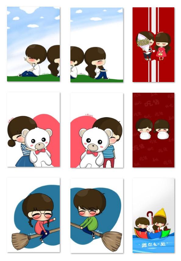 小希和阿树情侣手机壁纸 预览图