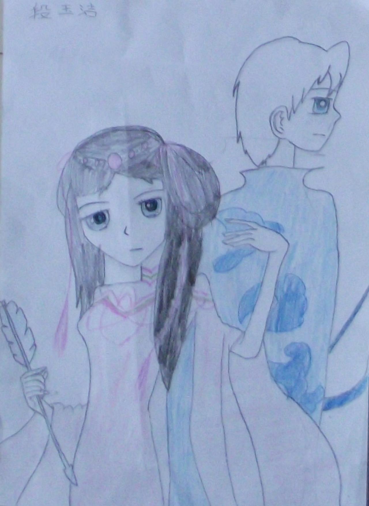 汉服少男少女 段玉洁画