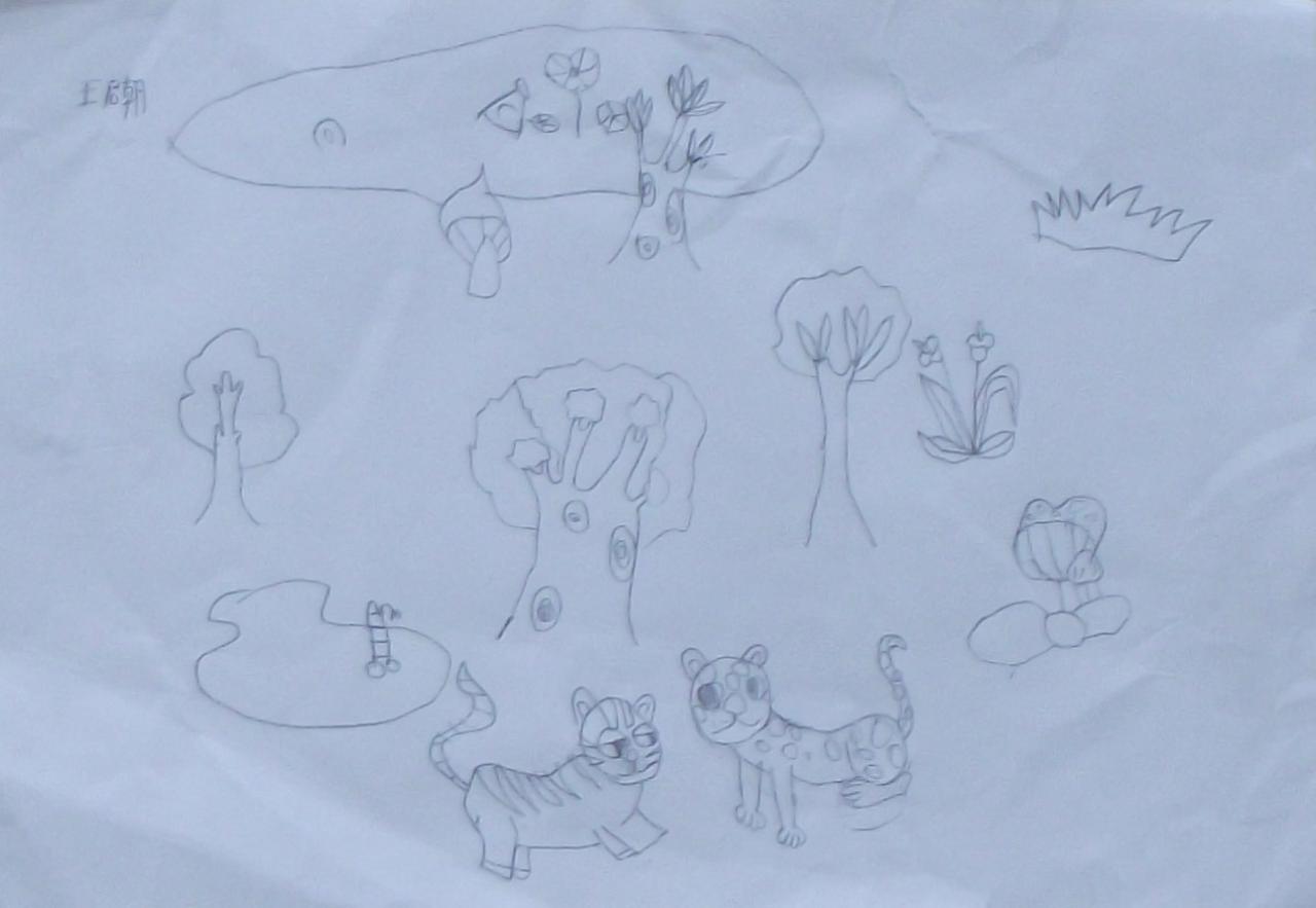 豹子和老虎 王启朝画