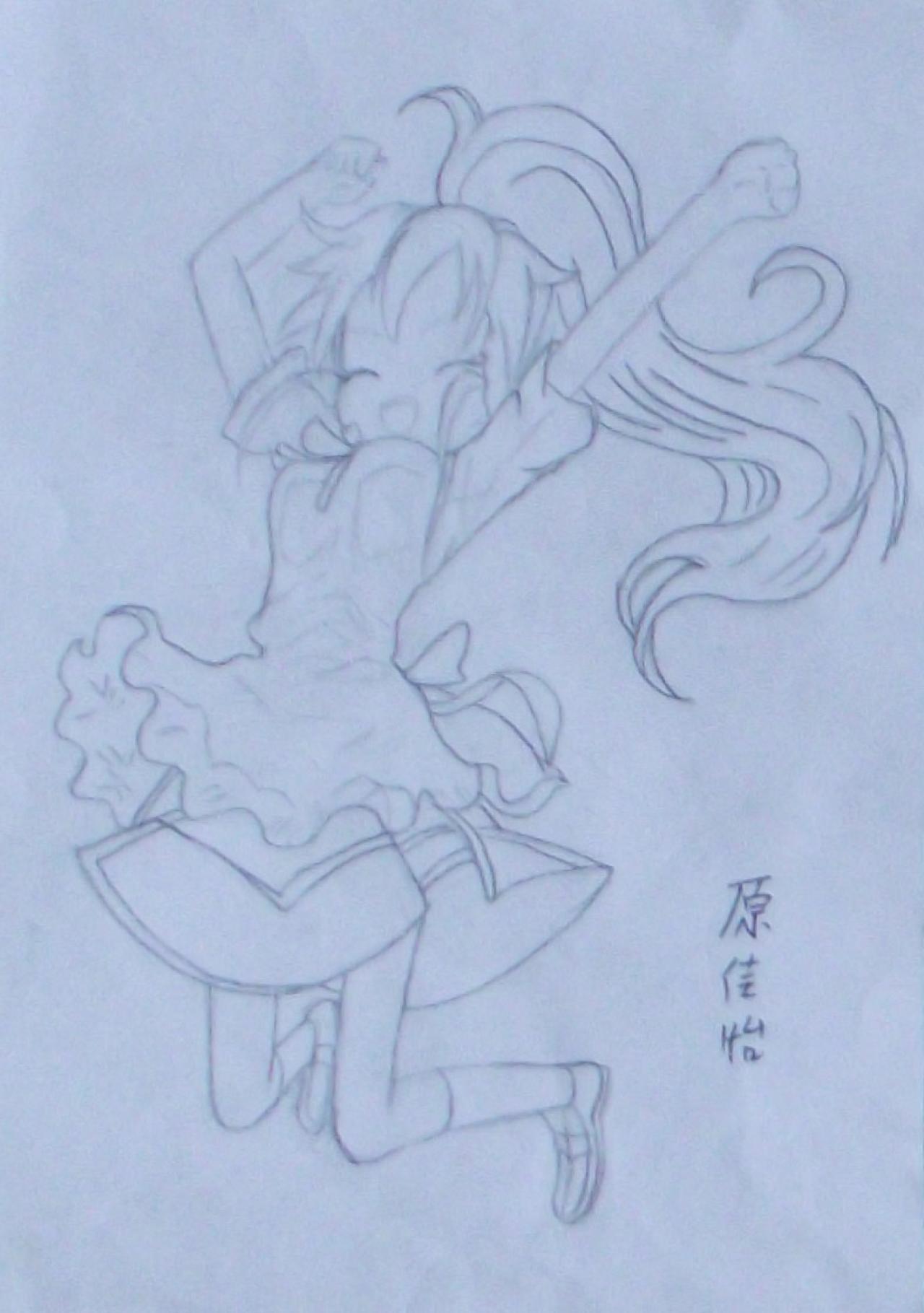 欢呼的女孩 原佳怡画