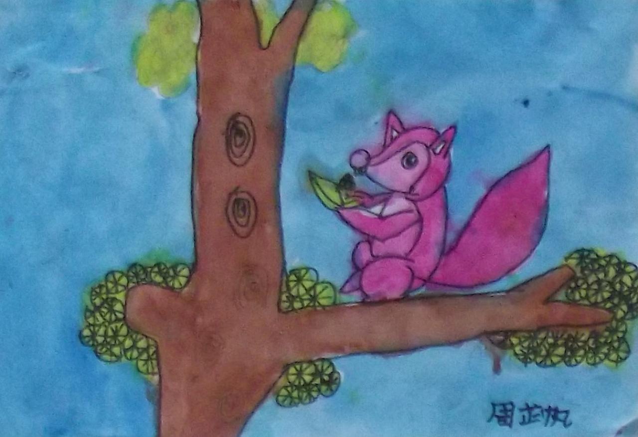 紫色小松鼠 周芷帆画