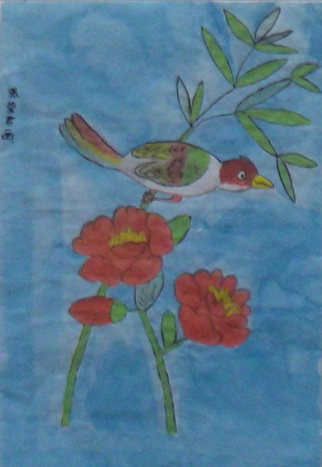 俊鸟依竹 张营君画