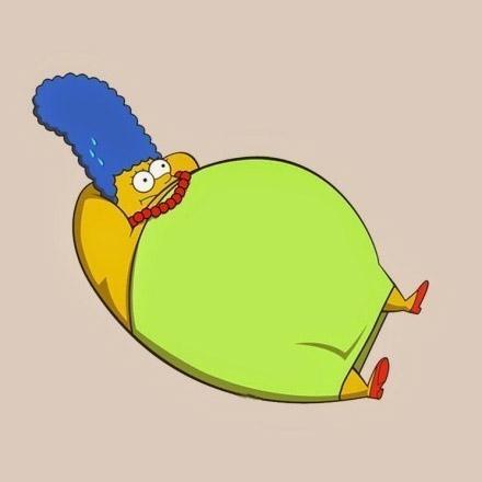 辛普森一家中玛姬·辛普森变成胖子辛苦作仰卧起坐的头像