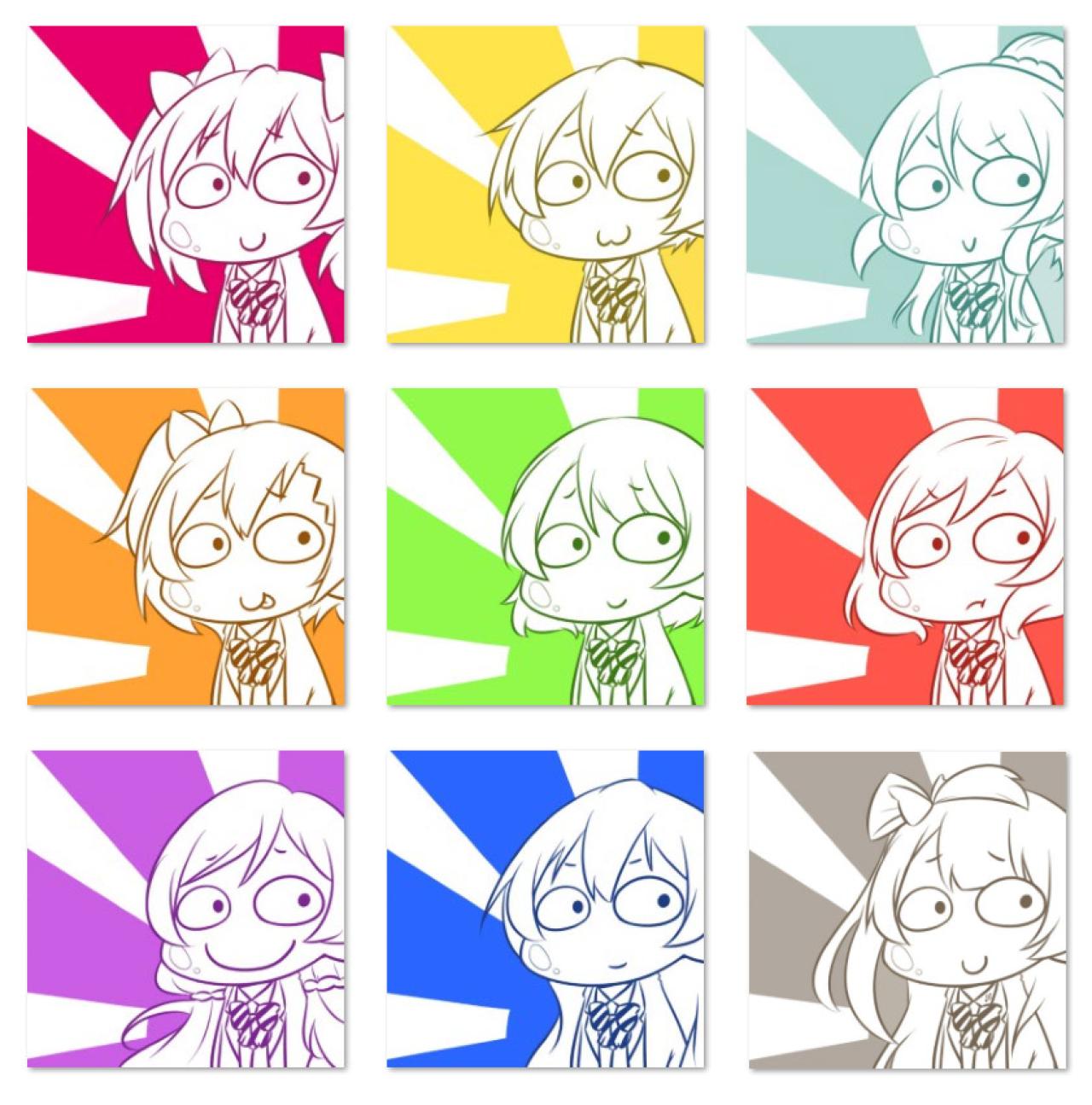 LoveLive!动漫偶像单色调闪亮头像 预览图